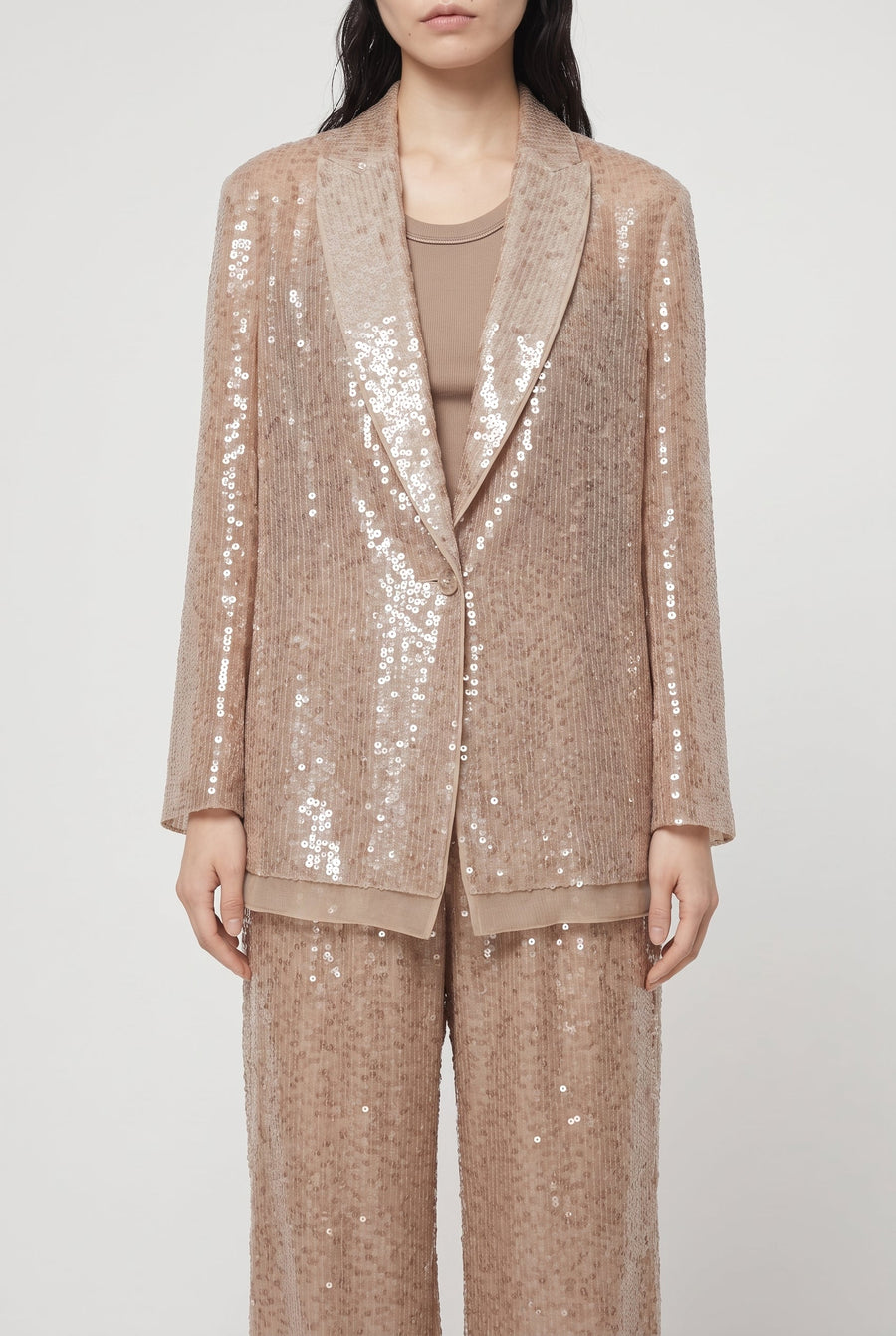 Brunello Cucinelli Womens Light Brown Silk Suit