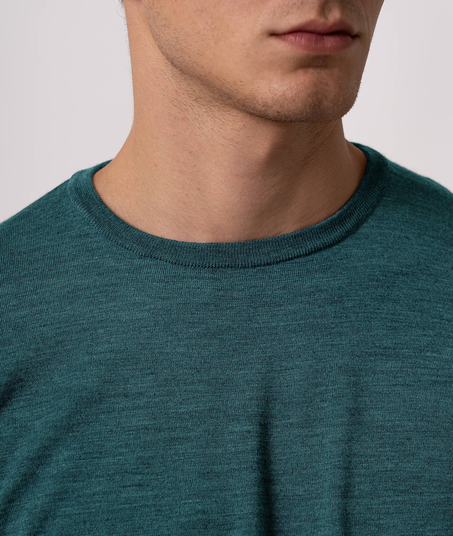 Wool Crewneck Sweater Oslo Gray Basic Light Kintwear