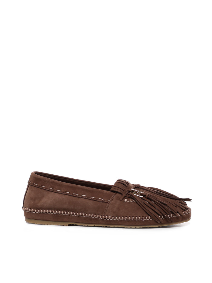 Fendi Flat Shoes Brown Calfskin