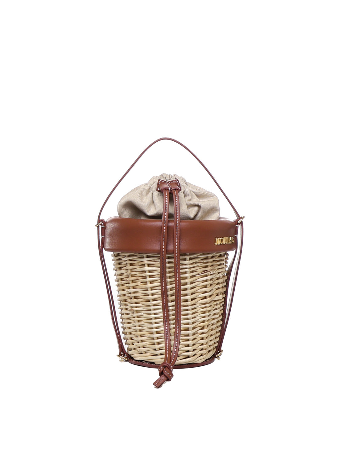 Jacquemus Bags Brown Wicker And Cowskin
