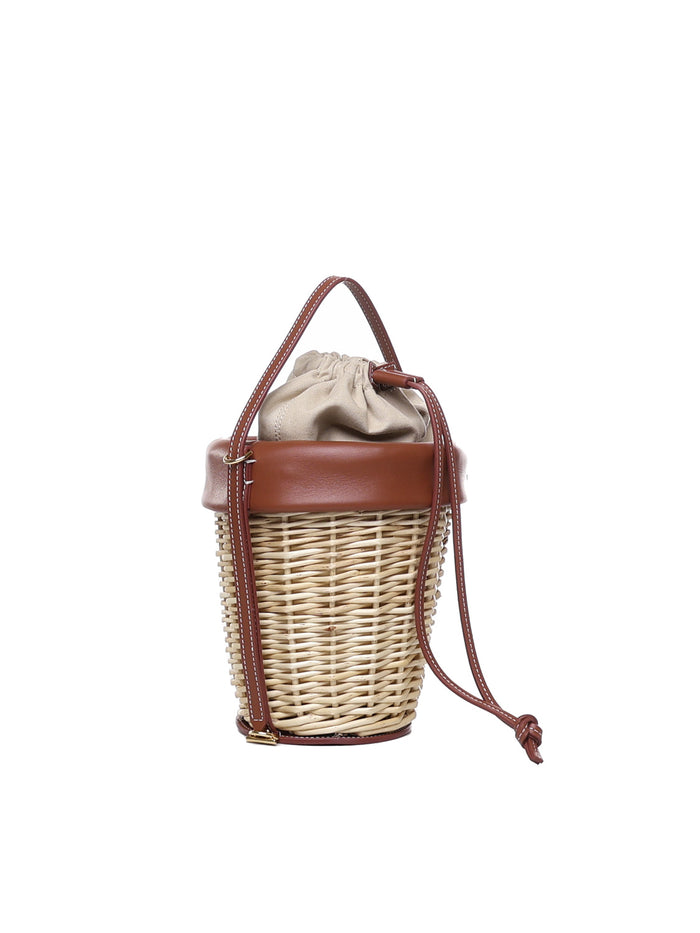 Jacquemus Bags Brown Wicker And Cowskin