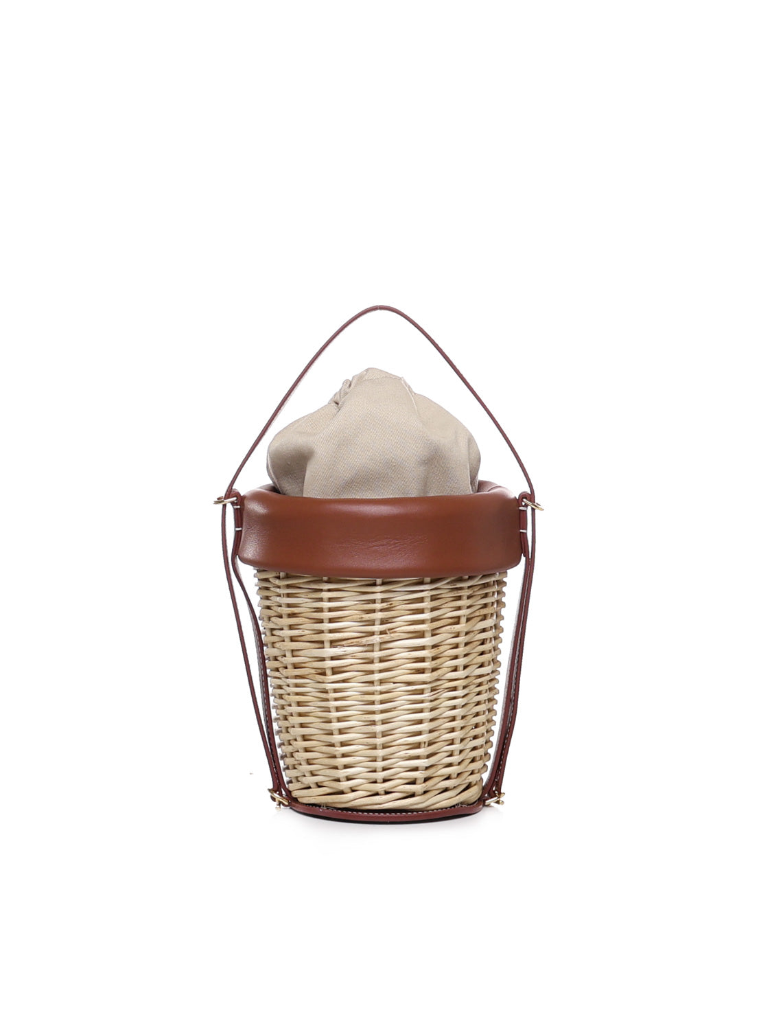 Jacquemus Bags Brown Wicker And Cowskin