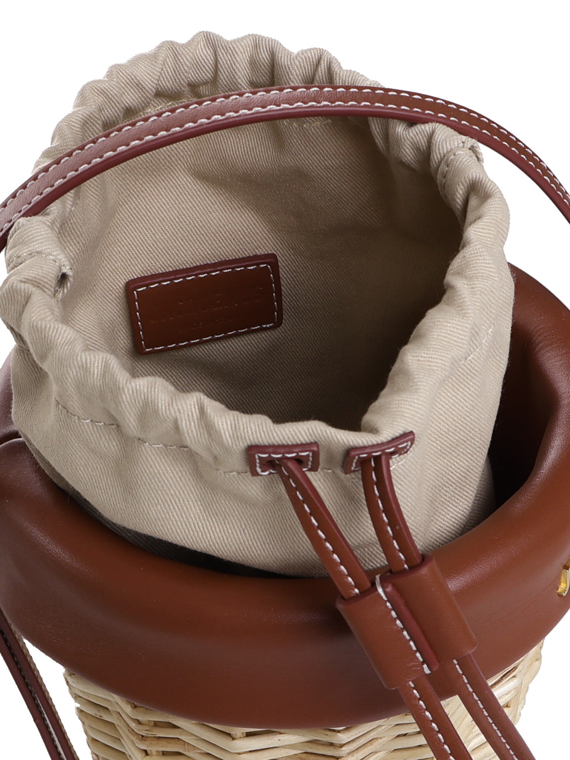Jacquemus Bags Brown Wicker And Cowskin
