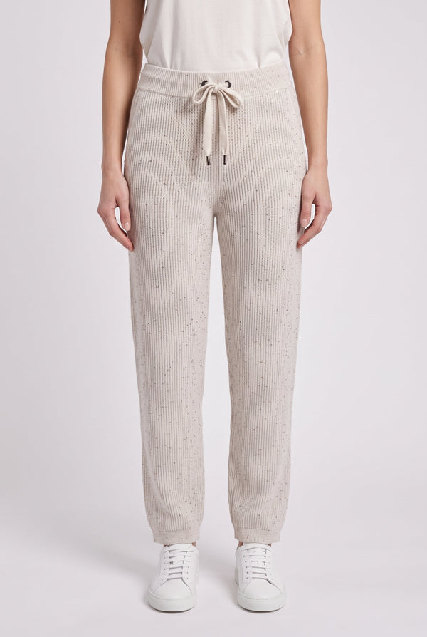 Brunello Cucinelli Womens Light Beige Knit Trousers