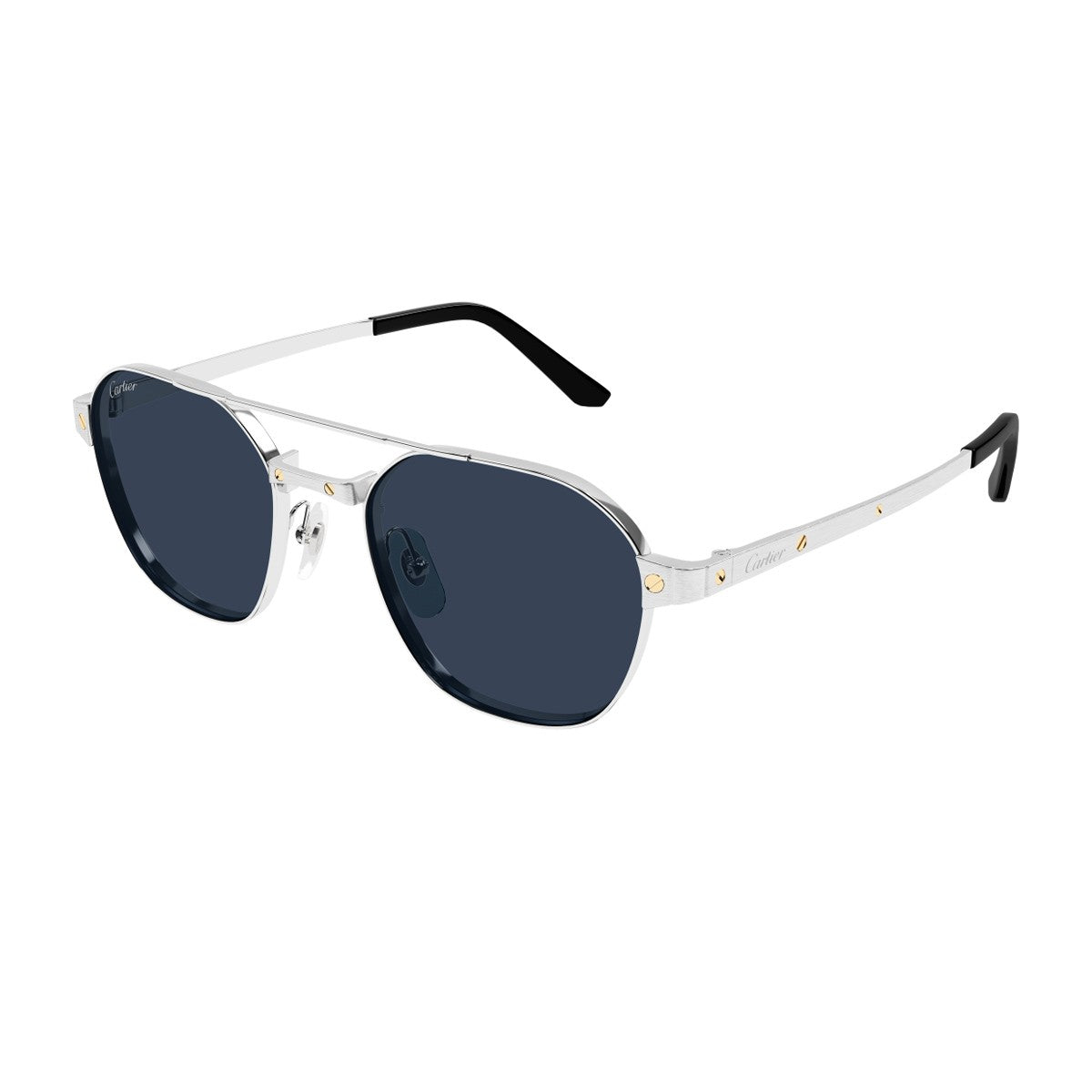 Cartier Ct0571s Santos De Silver Metallo Sunglasses