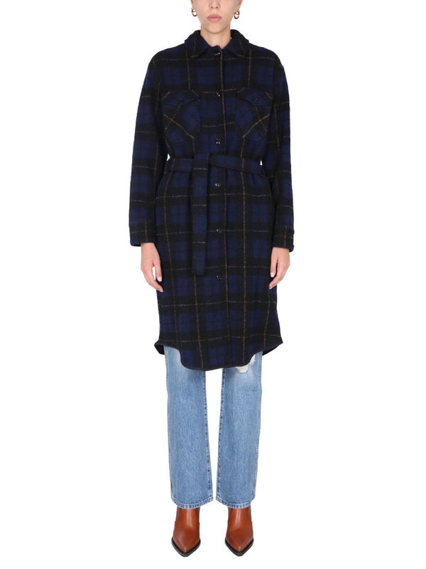 Trench Coat Blue Polyester & Raincoats