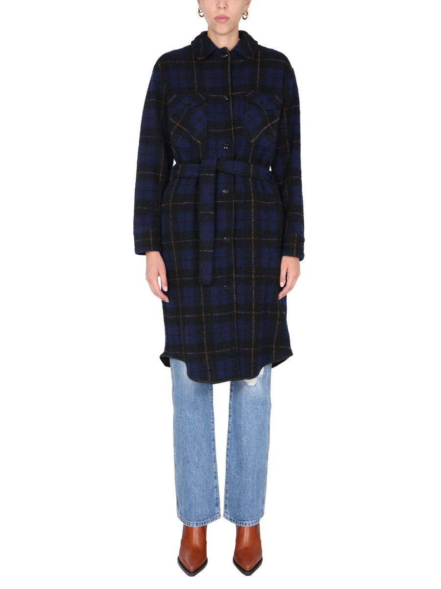 Trench Coat Blue Polyester & Raincoats