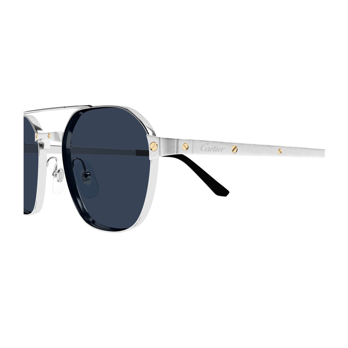 Cartier Ct0571s Santos De Silver Metallo Sunglasses