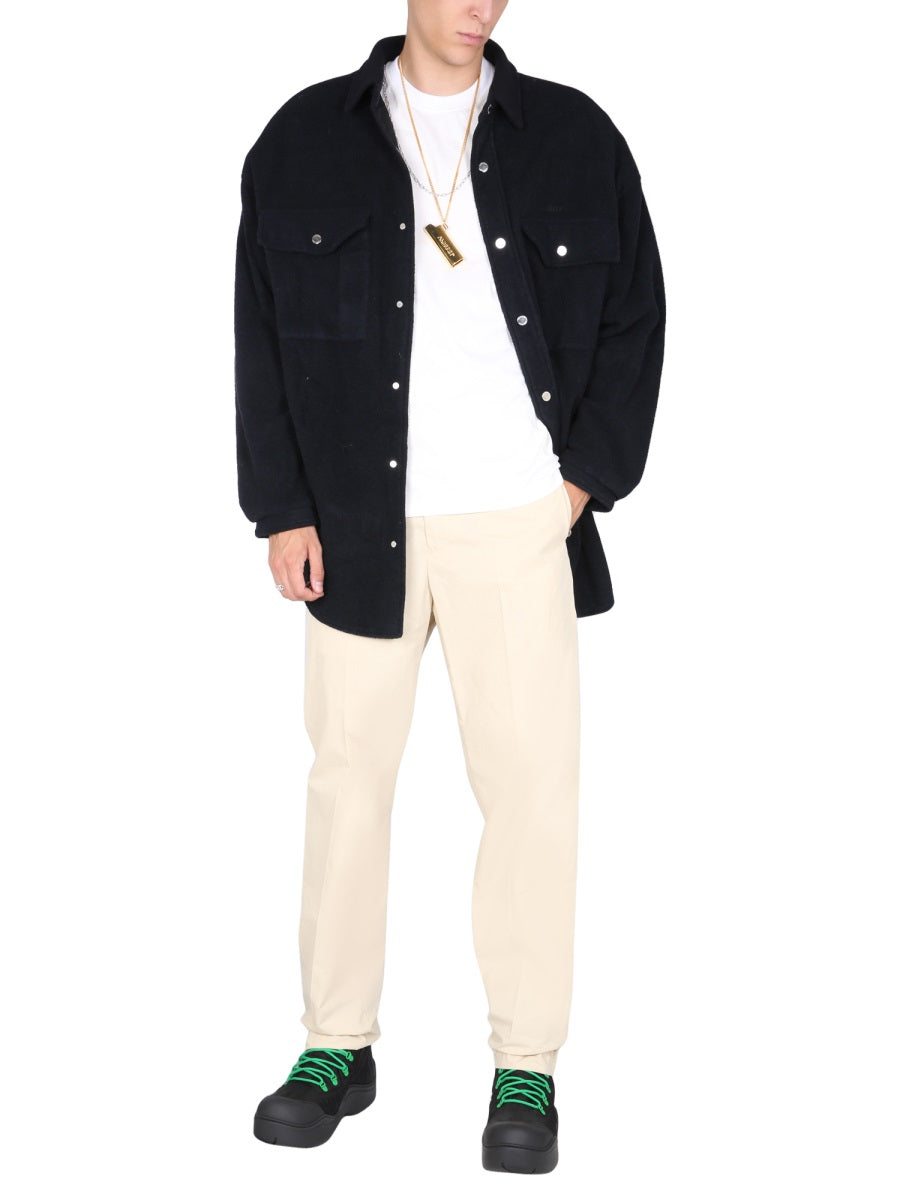 Oversize Fit Jacket Blue Fabric Polyester