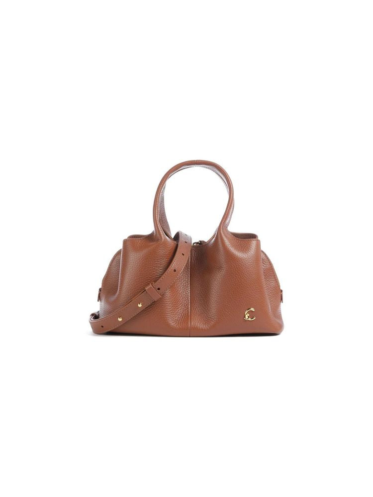 Coccinelle Handbag Cognac Grained Leather Bags / Handbags