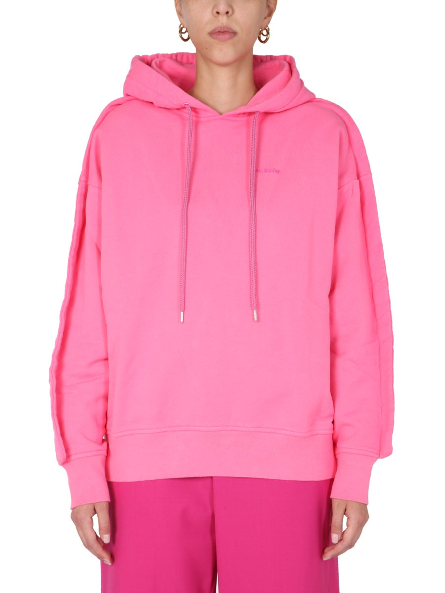 Sweatshirt With Embroidered Logo Fuchsia Sweatshirts