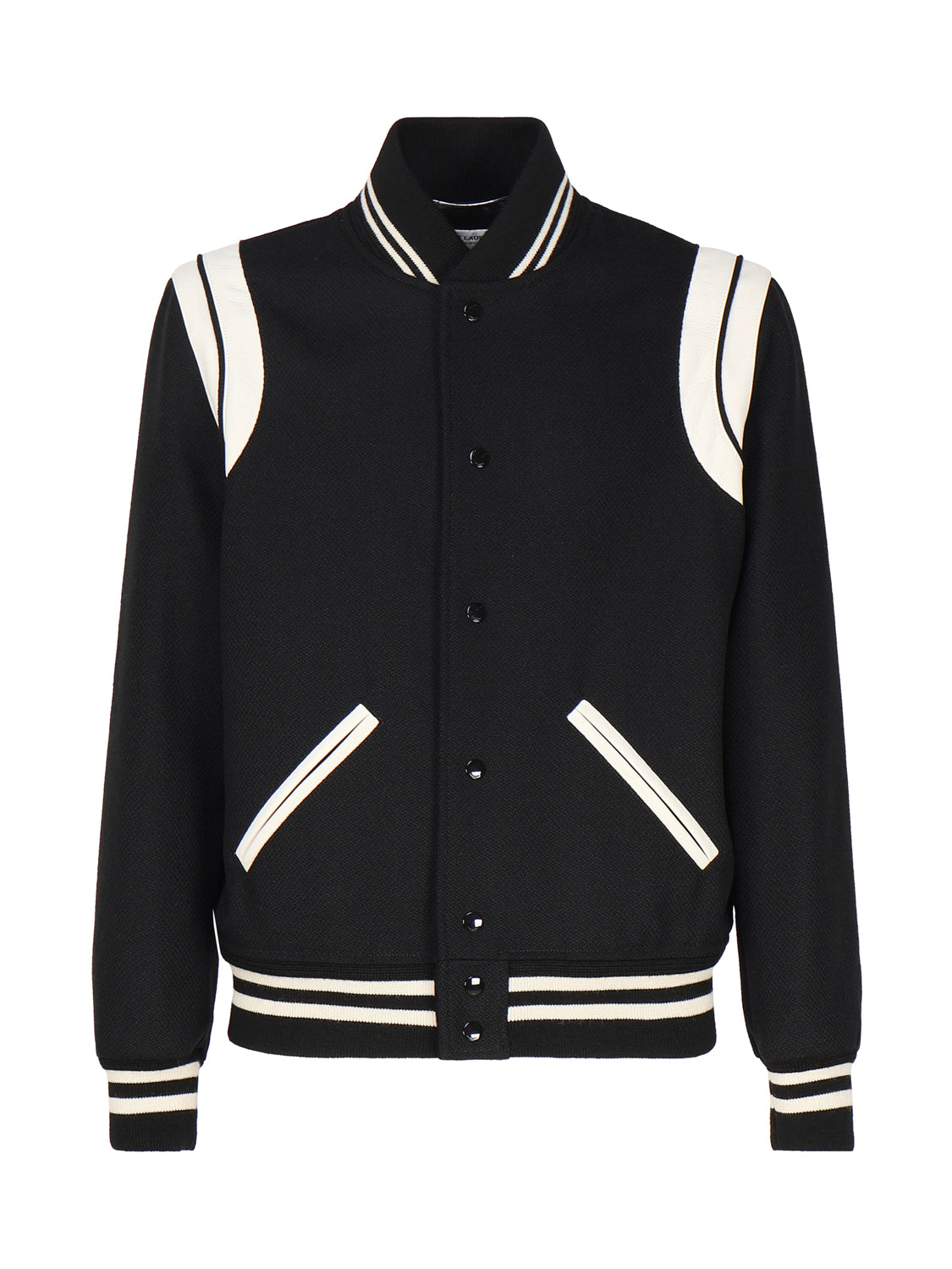 Saint Laurent Coats Noir Blanc Wool