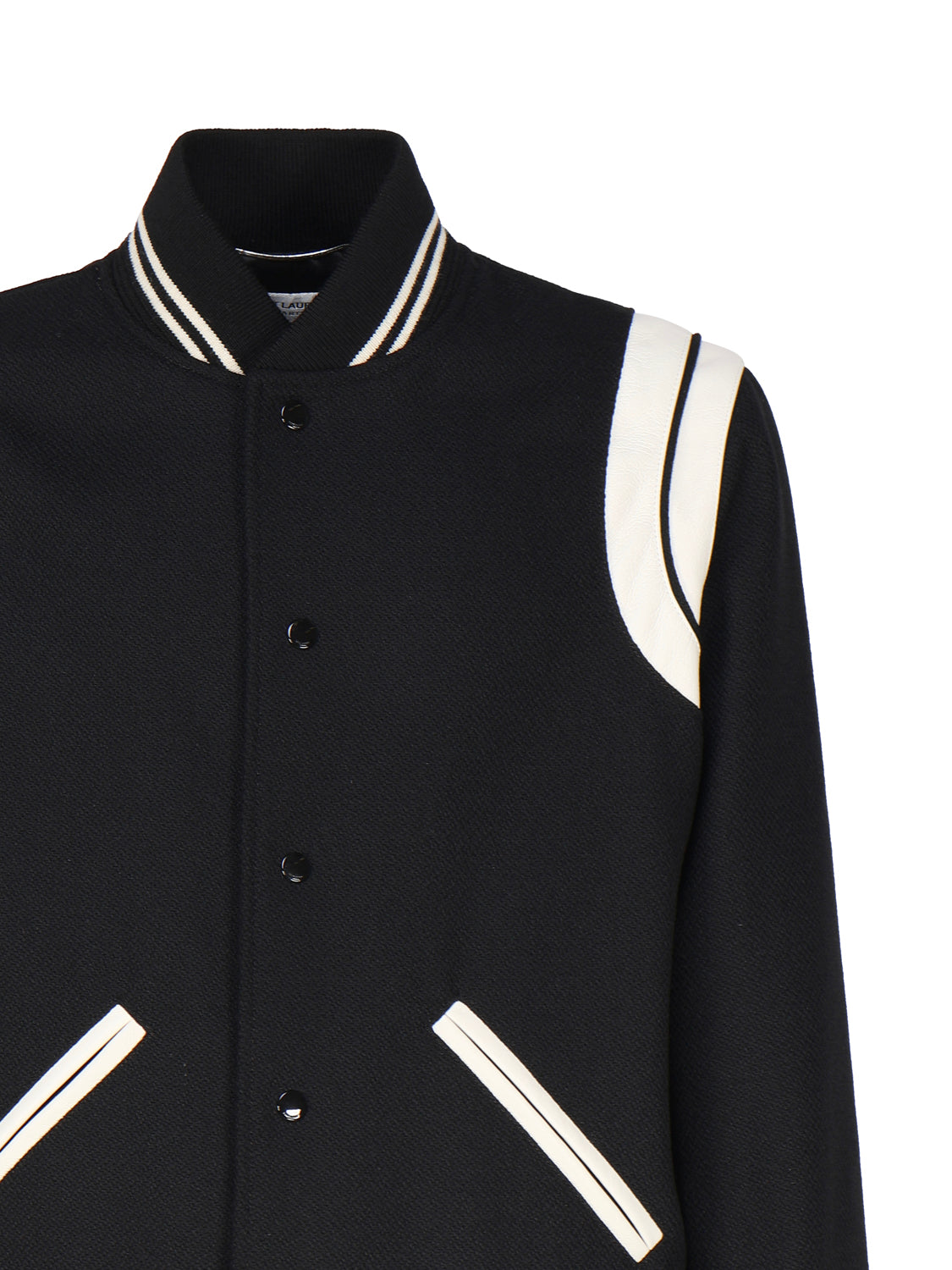 Saint Laurent Coats Noir Blanc Wool