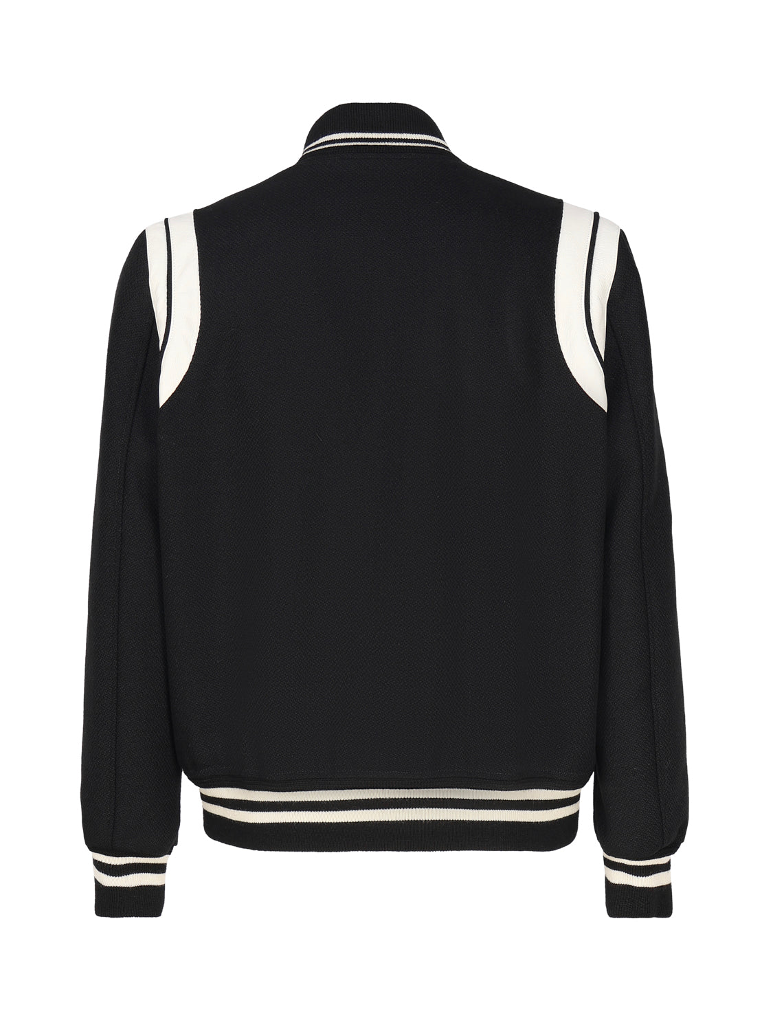 Saint Laurent Coats Noir Blanc Wool