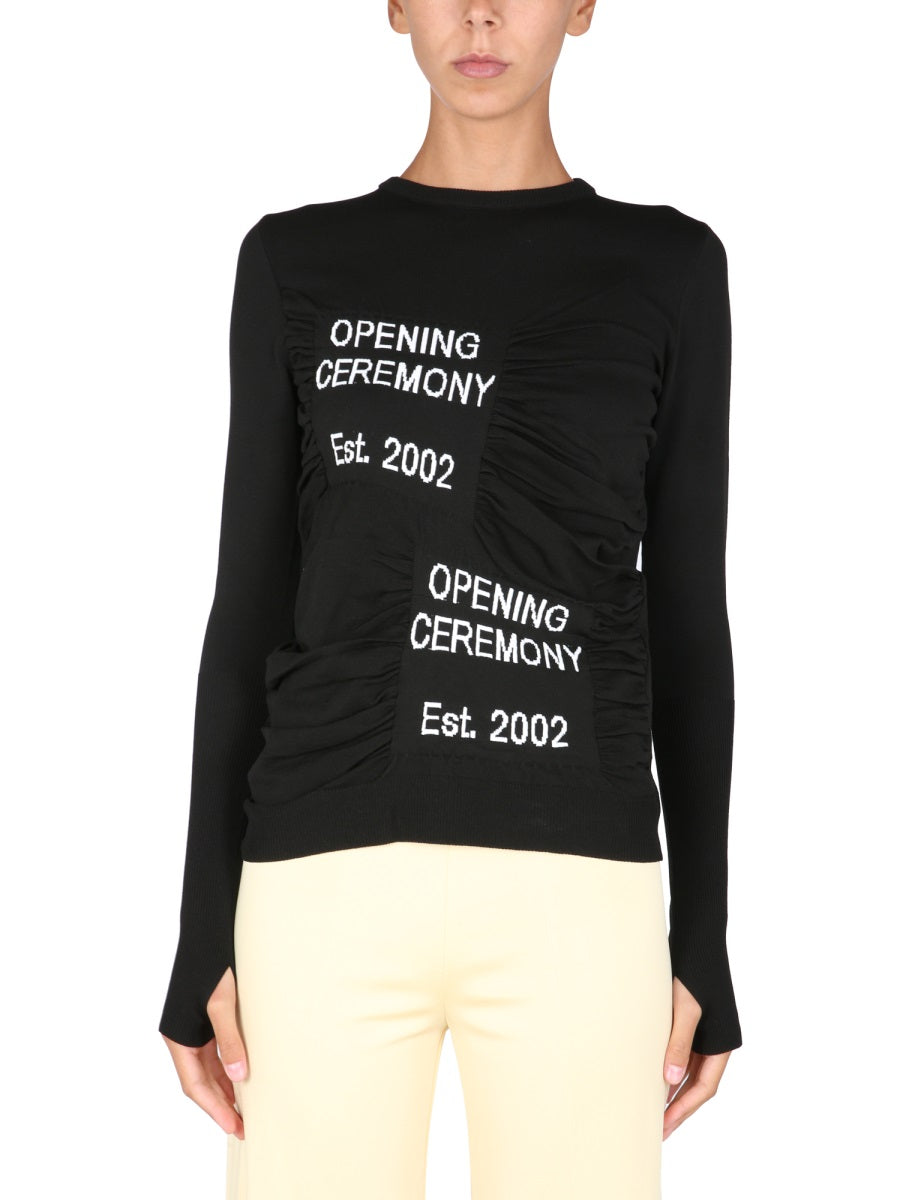 Crew Neck Sweater Black Polypropylene Jumpers