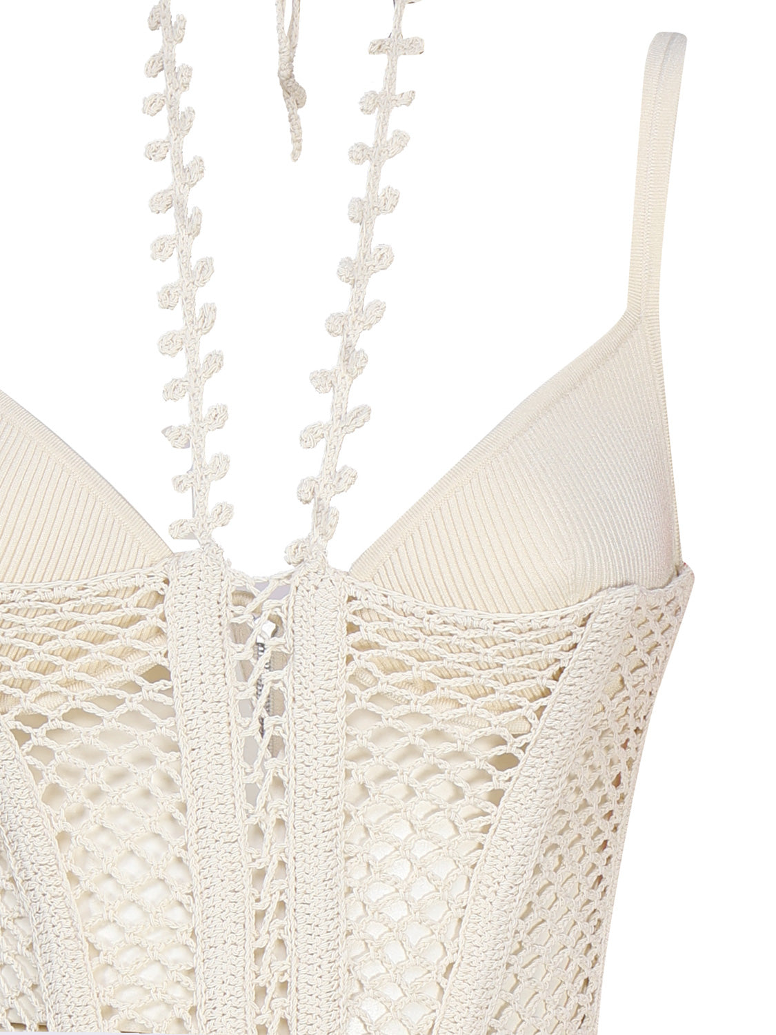 Dion Lee Top White Cotton Nylon Combo