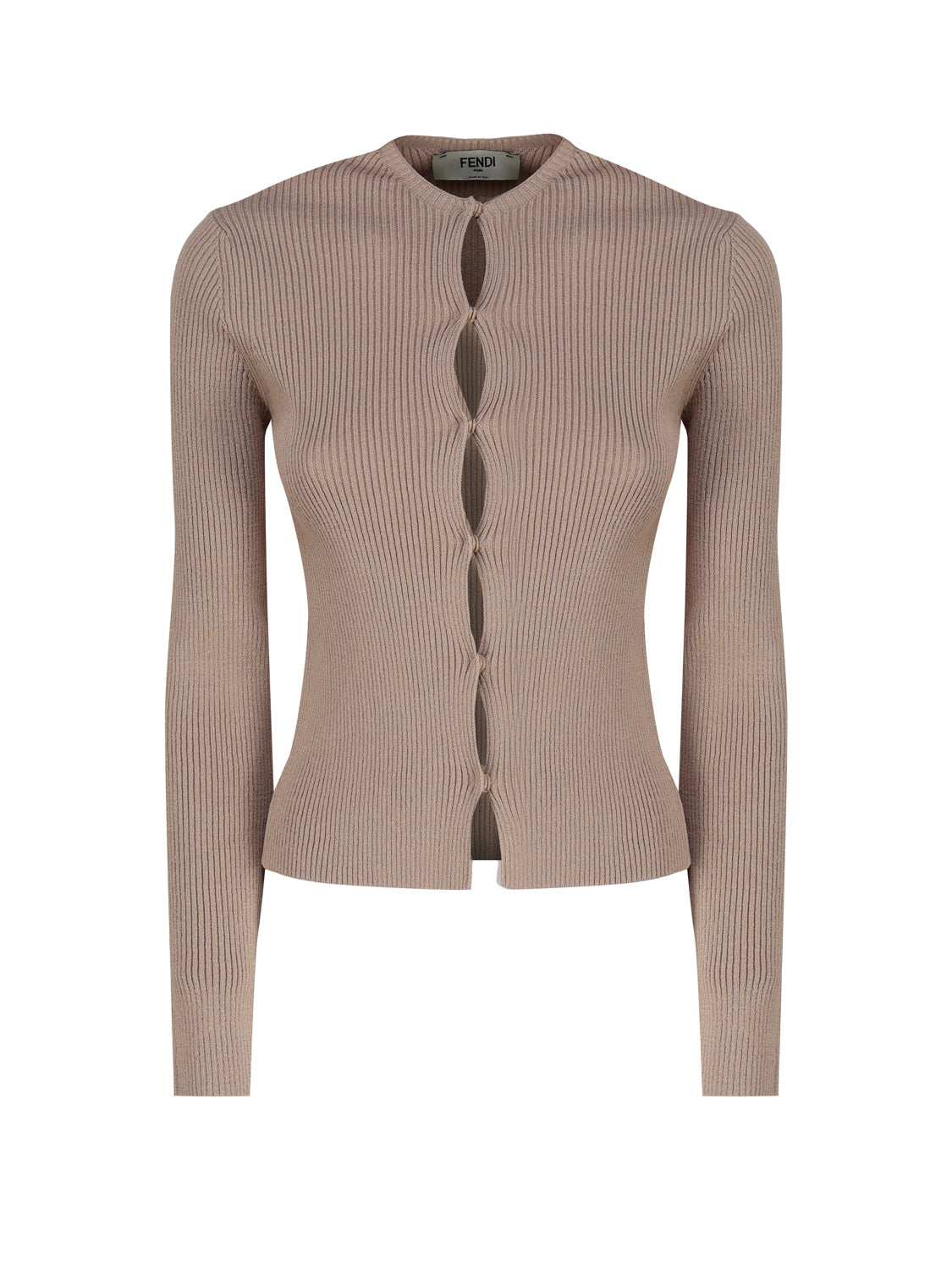 Fendi Sweaters Beige Cotton