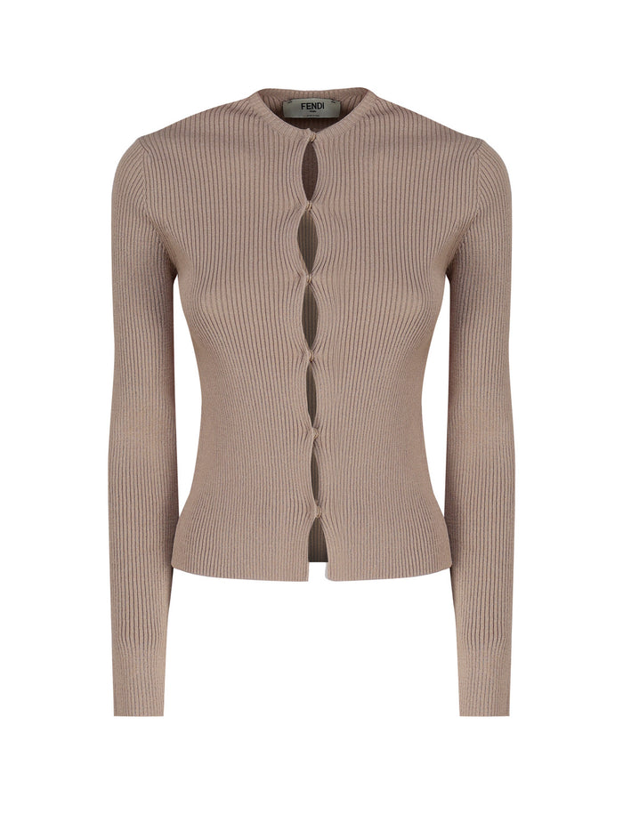 Fendi Sweaters Beige Cotton