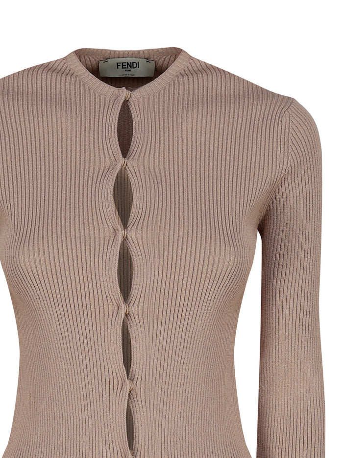 Fendi Sweaters Beige Cotton