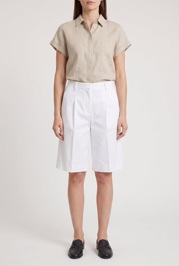 Brunello Cucinelli Womens White Tailored Bermuda Trousers