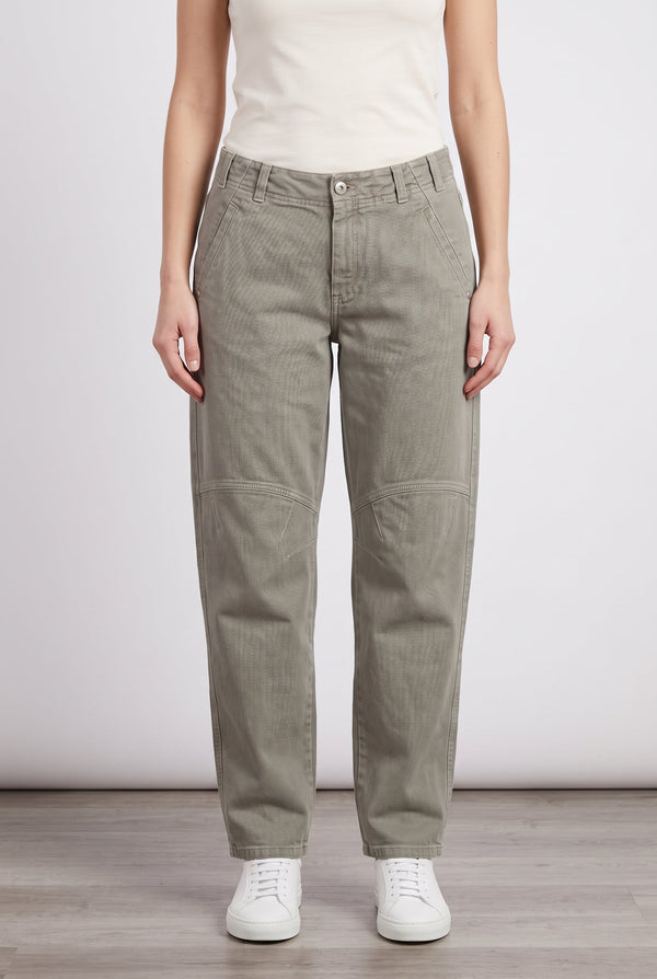 Brunello Cucinelli Womens Light Green Relaxed Denim Style Trousers
