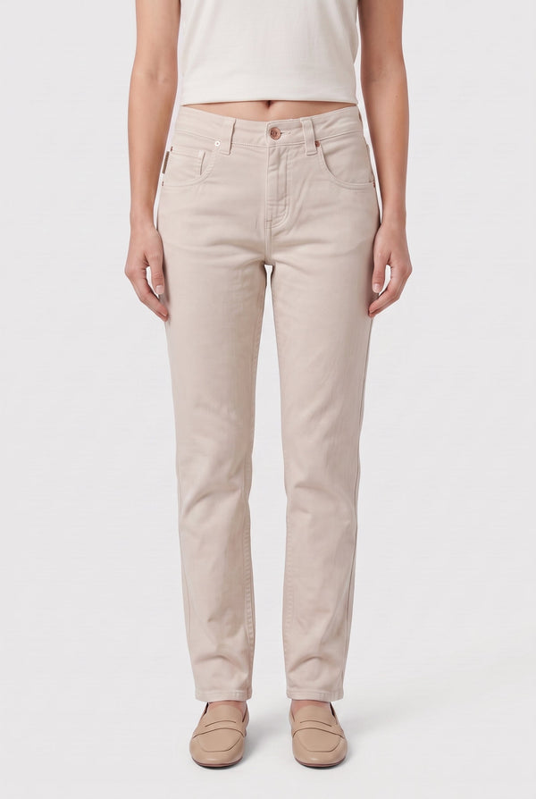 Brunello Cucinelli Womens Beige 5 Pocket Jean Style Denim Pants One Color