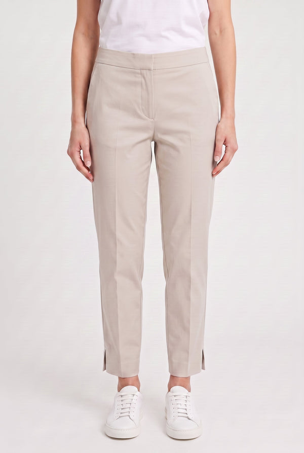 Brunello Cucinelli Womens Beige Cotton Cropped Trousers Gray