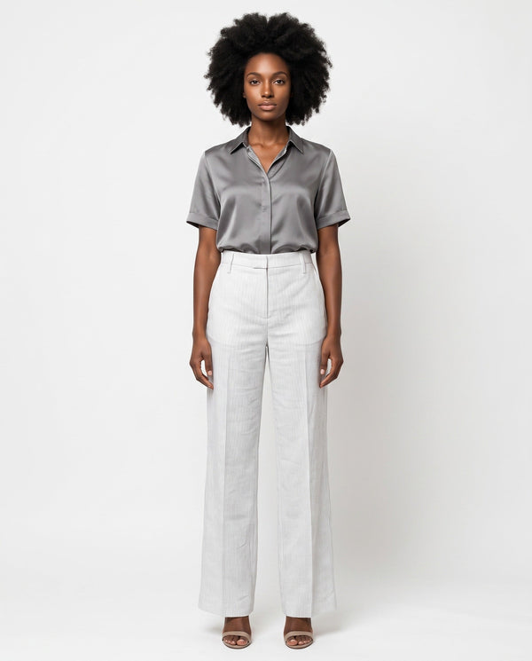 Brunello Cucinelli Womens Off White Linen Trousers