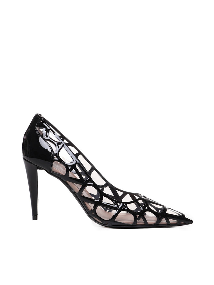 Valentino Garavani With Heel Clear, Black Pvc