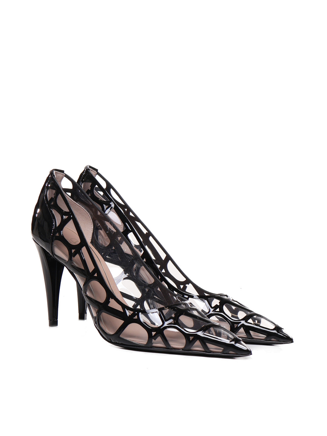 Valentino Garavani With Heel Clear, Black Pvc