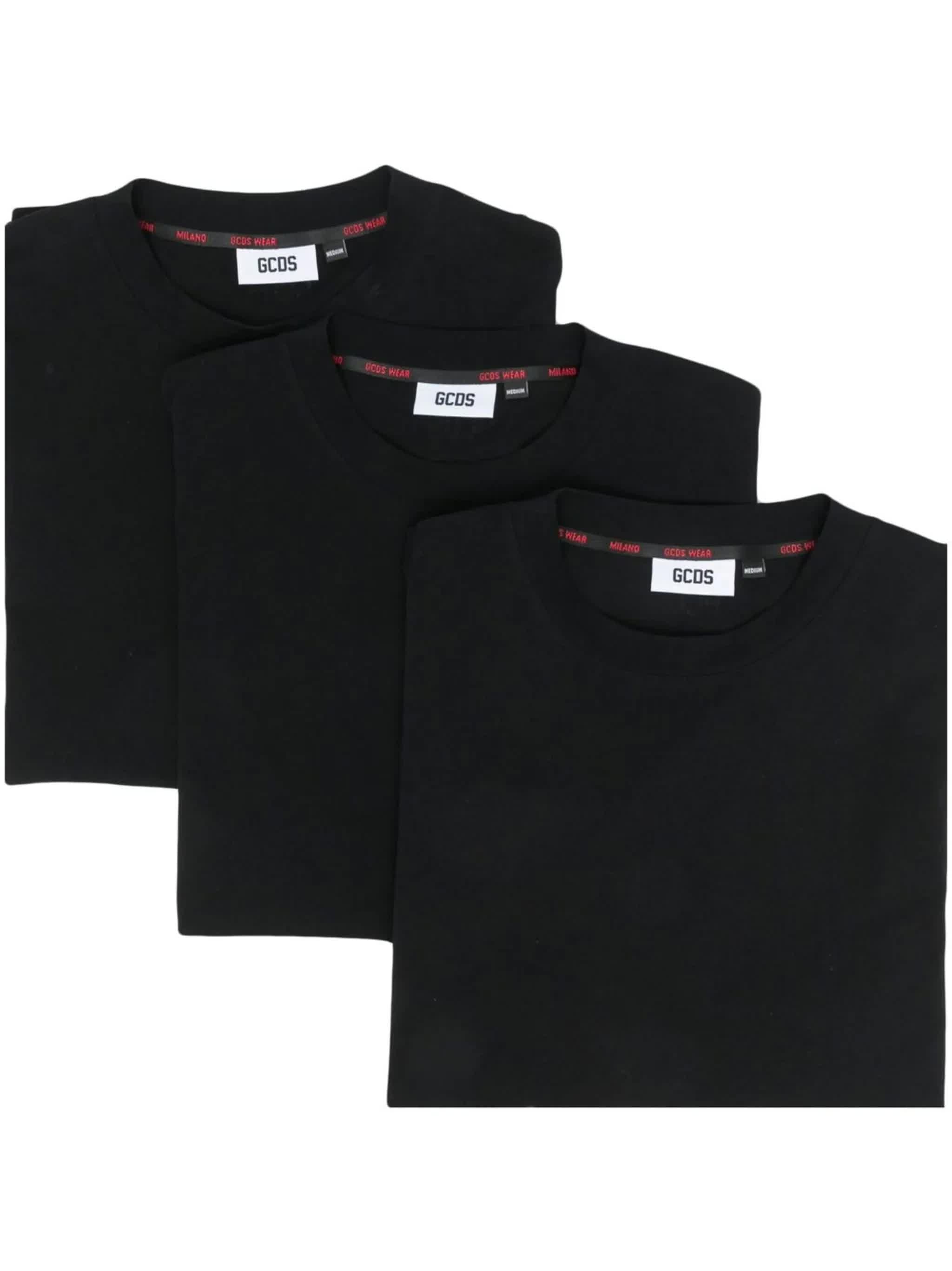 Three-pack Cotton T-shirt Black |