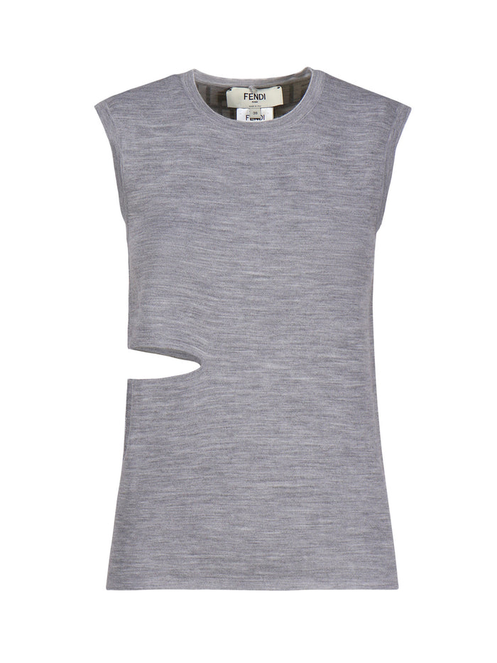Fendi Top Grey Wool