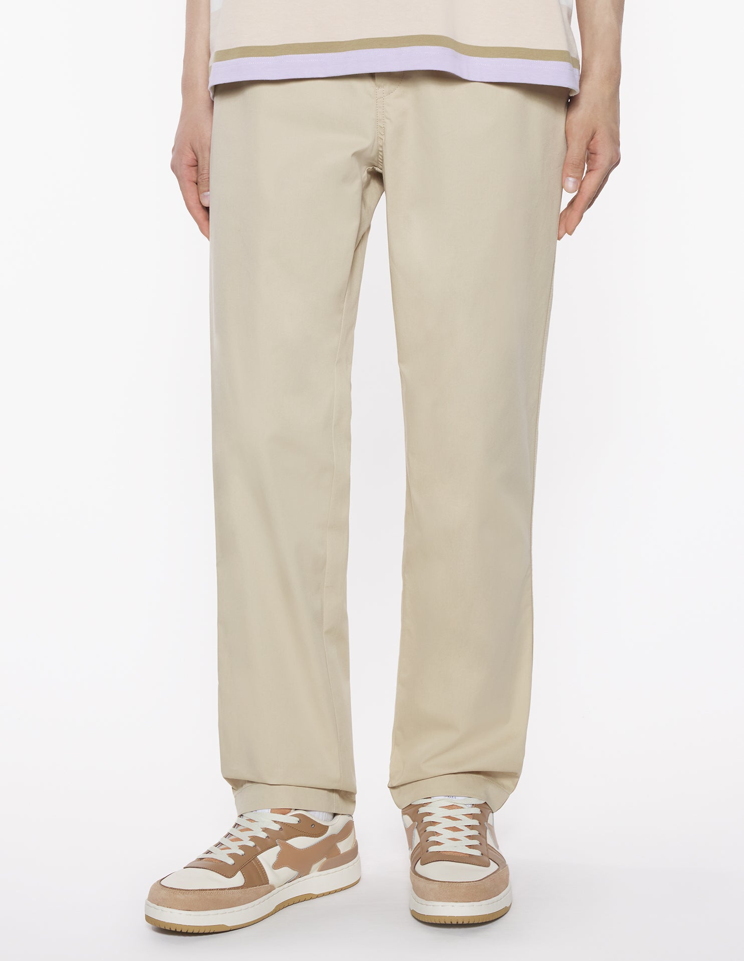 Casual Pants Brown Cotton
