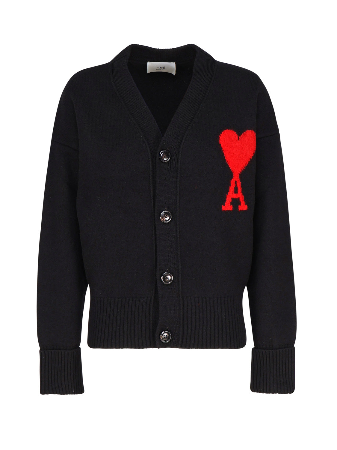 Ami Paris Sweaters Black Merino Wool