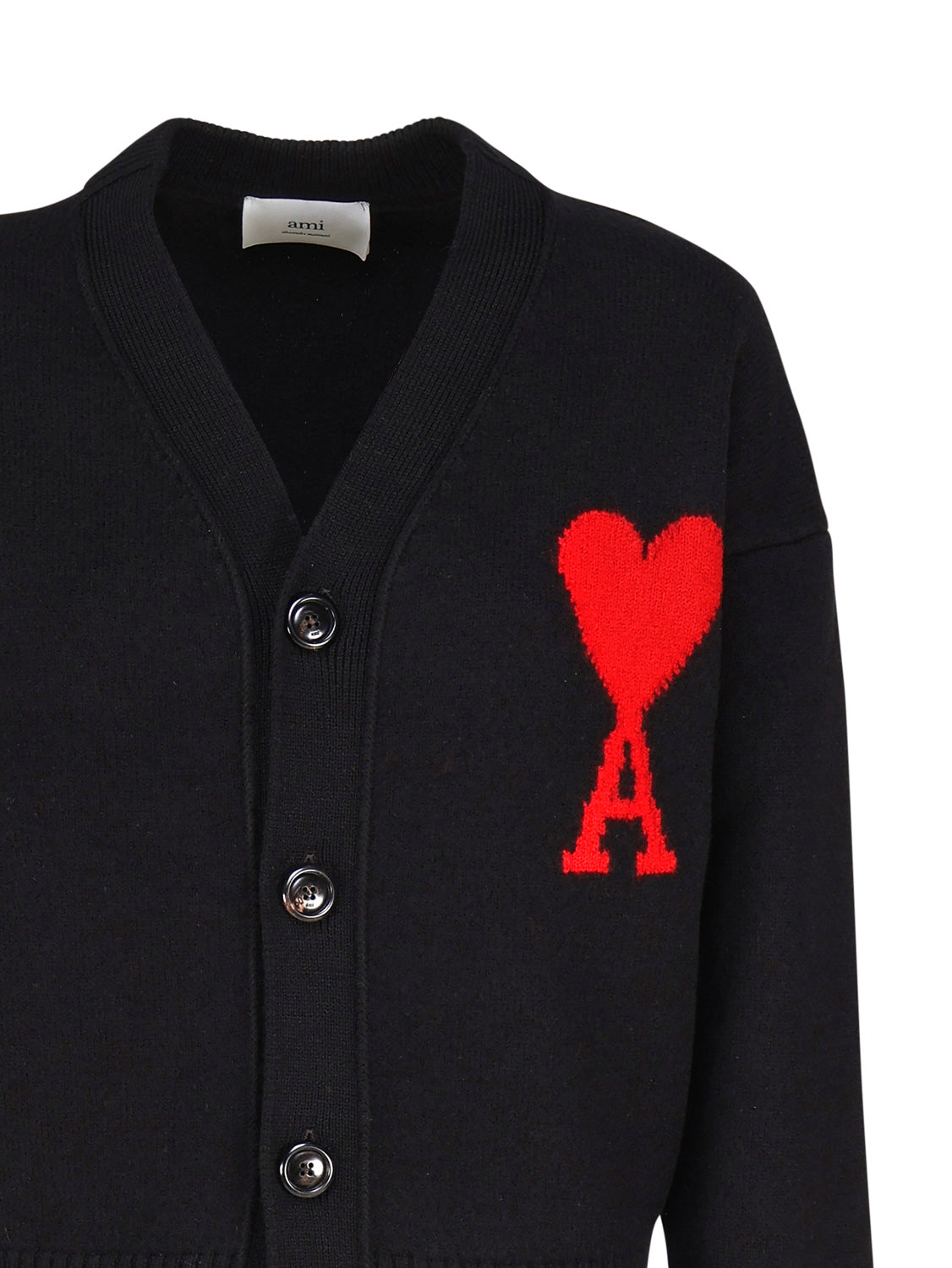 Ami Paris Sweaters Black Merino Wool
