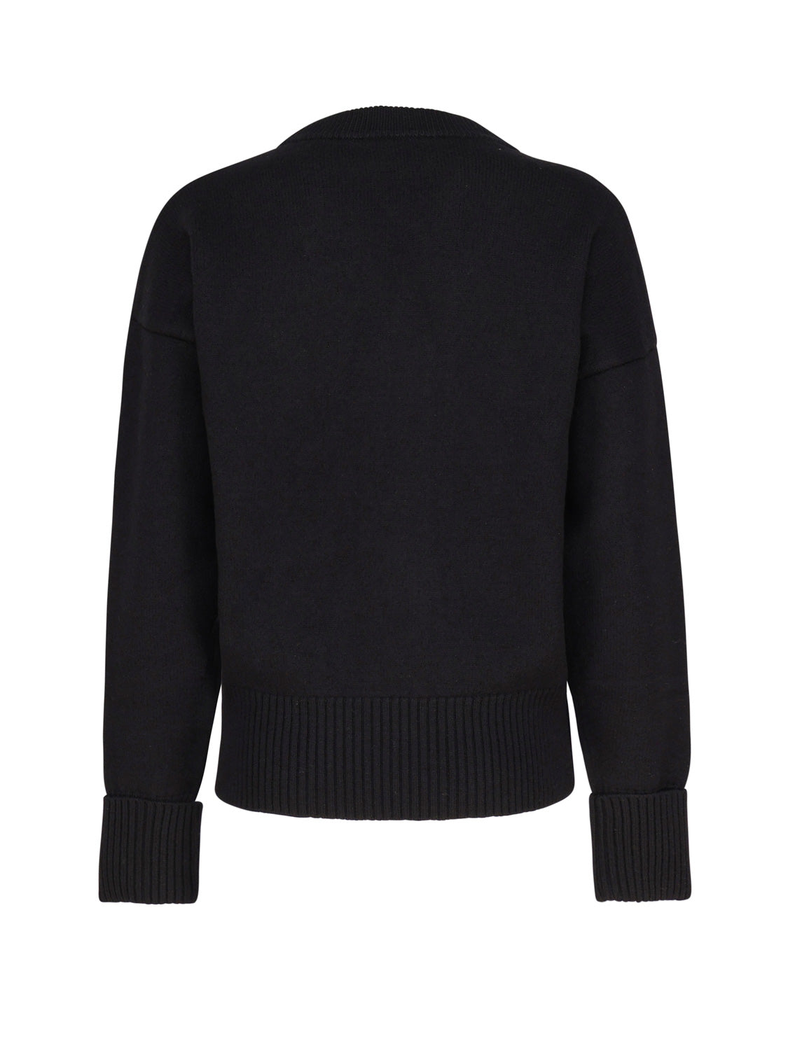 Ami Paris Sweaters Black Merino Wool