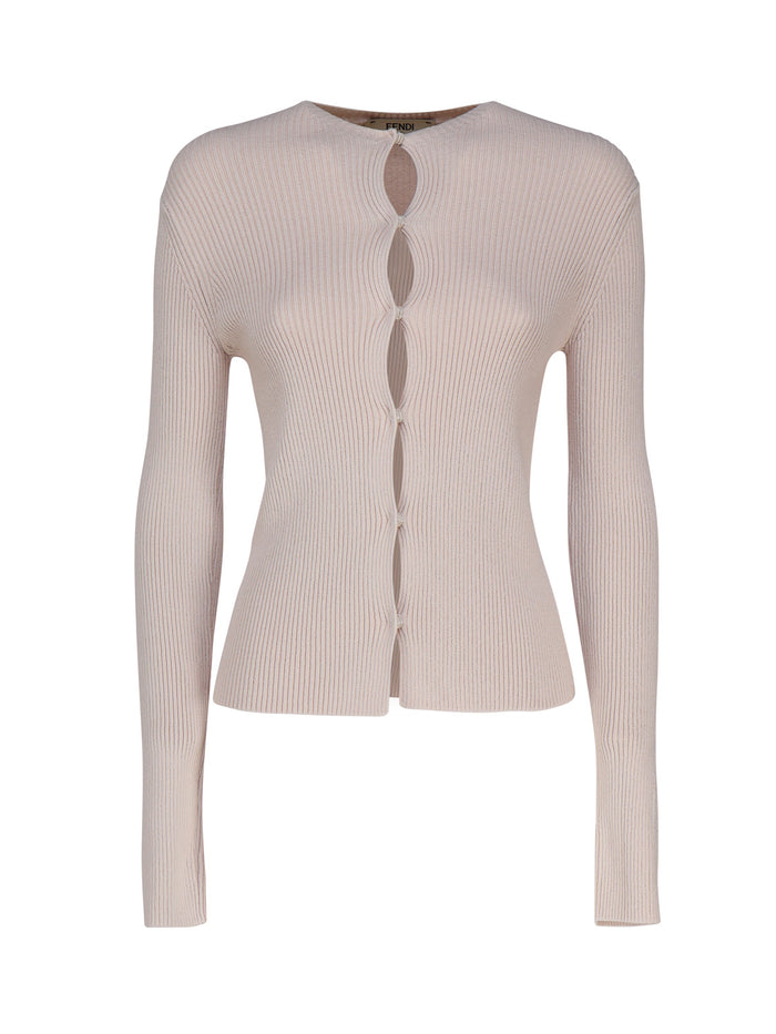 Fendi Sweaters Beige Cotton