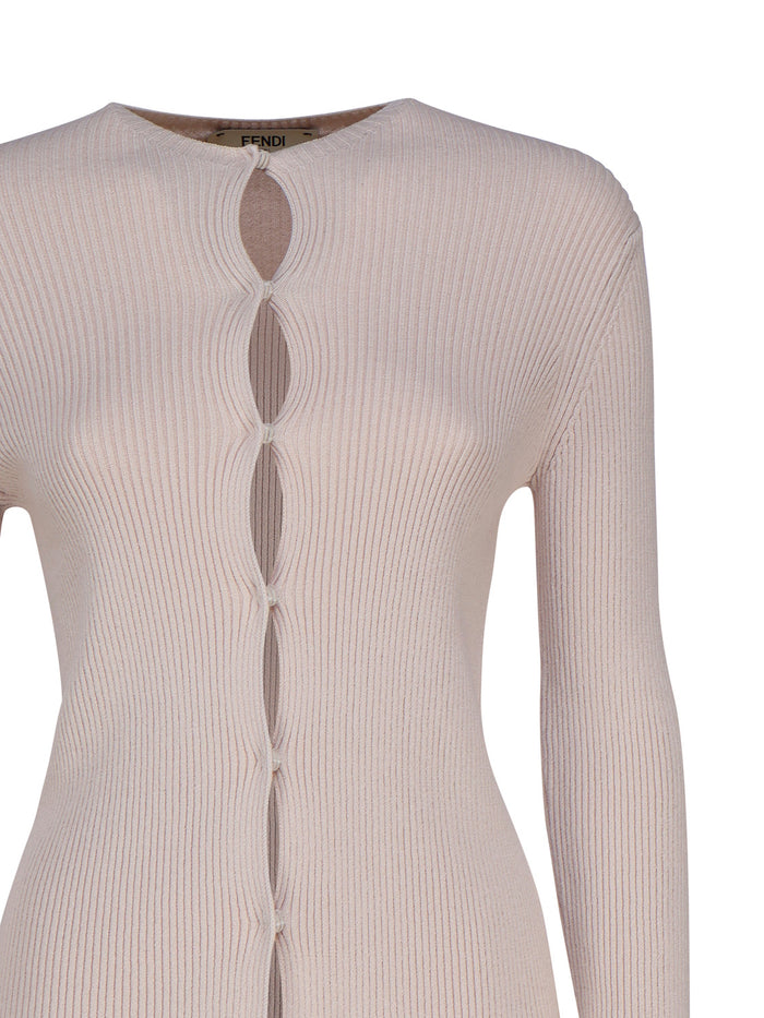 Fendi Sweaters Beige Cotton