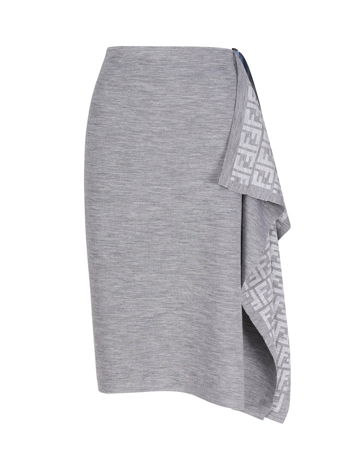 Fendi Skirts Grey Wool