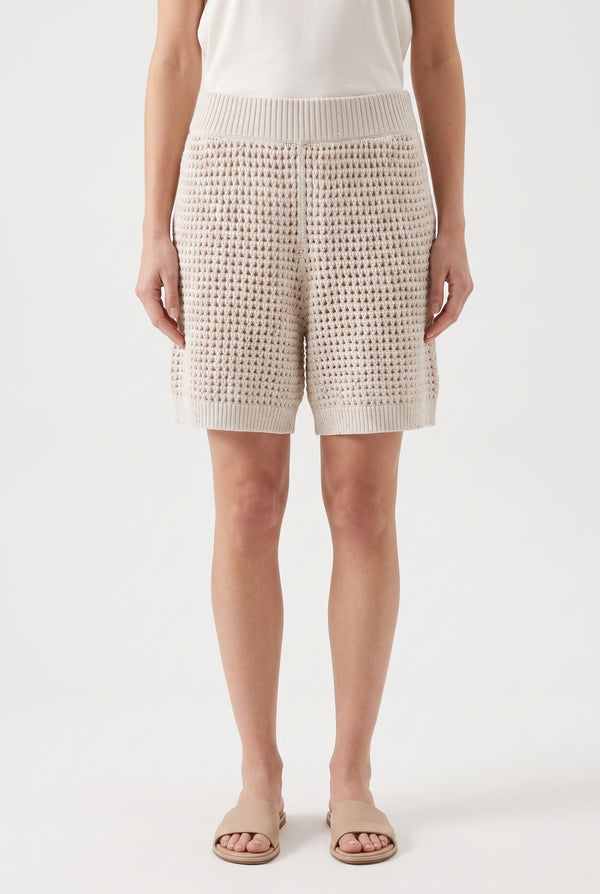 Brunello Cucinelli Womens Off White Knit Shorts Beige