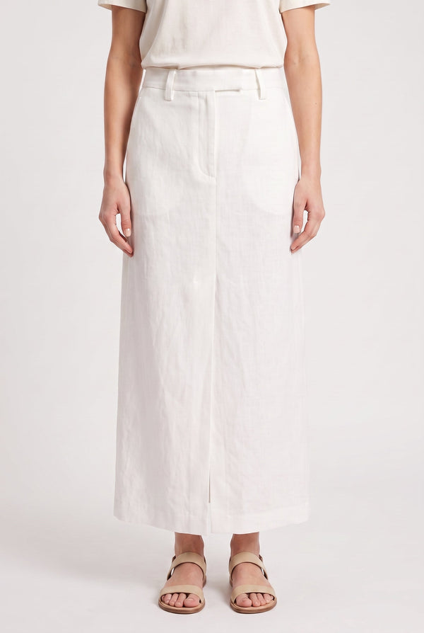 Brunello Cucinelli Womens Off White Linen Skirt Ecru