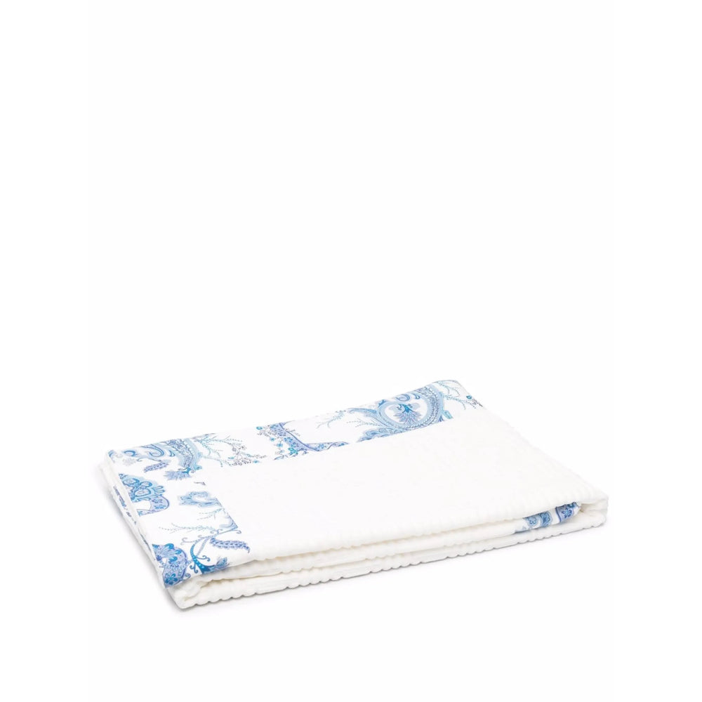 Beach Towel Etro Home White/blue Cotton: 100. Towels