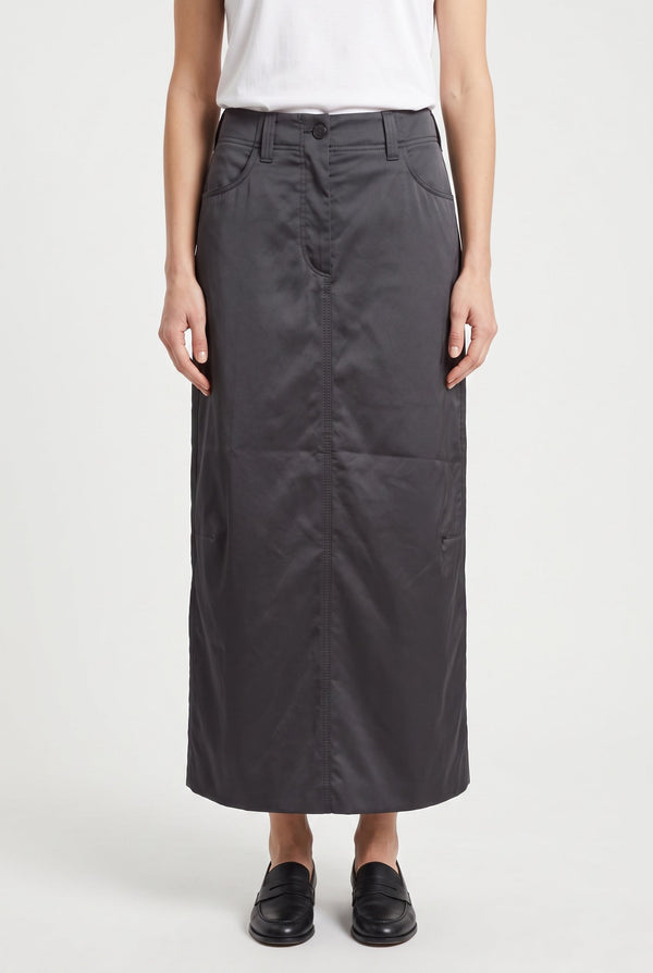 Brunello Cucinelli Womens Dark Grey Midi Skirt Brown