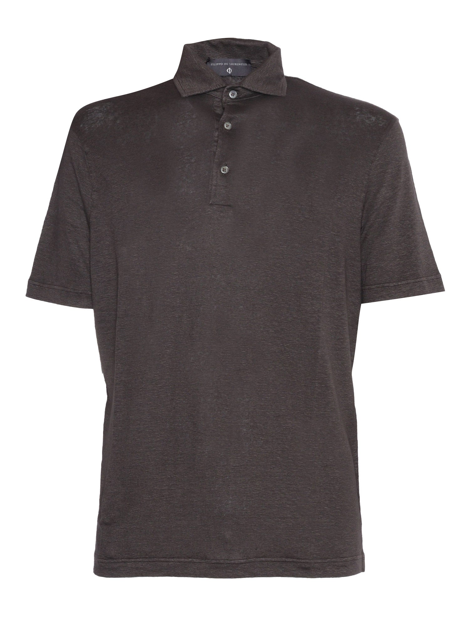POLO SHIRT SS Brown Linen Elastane
