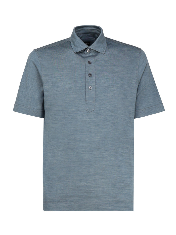 Zegna T-Shirts And Polos Blue Cotton