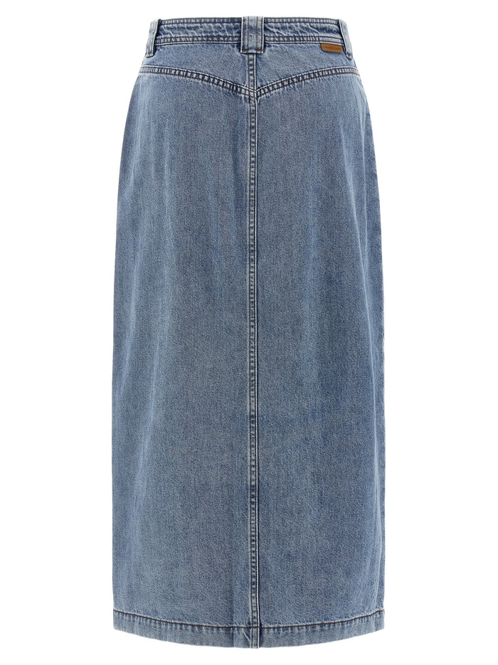 Denim Pencil skirt Light Blue Cotton