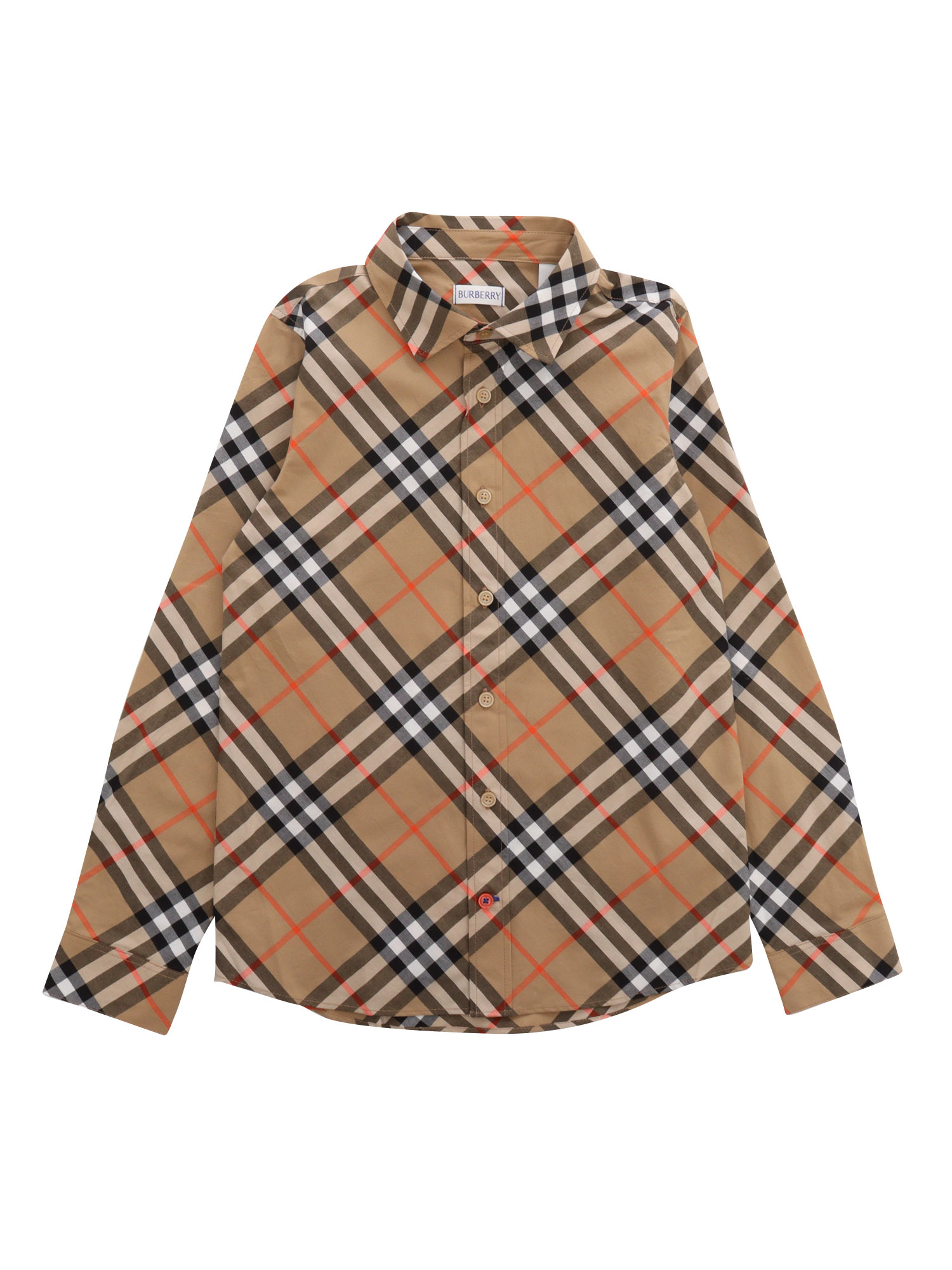 Kid Boy Shirts Beige Cotton