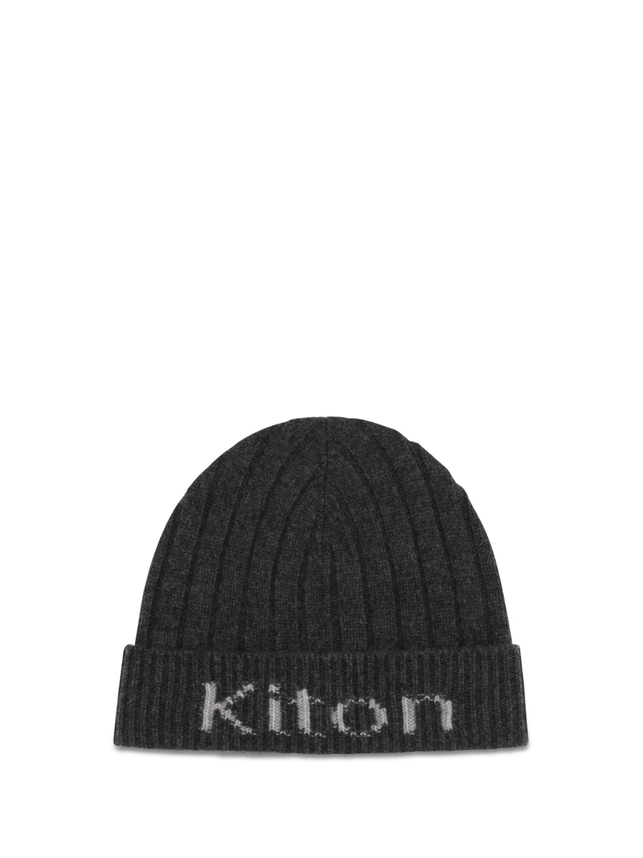 Kiton UCPL003K0235L03 100% Merino Wool beanie in gray