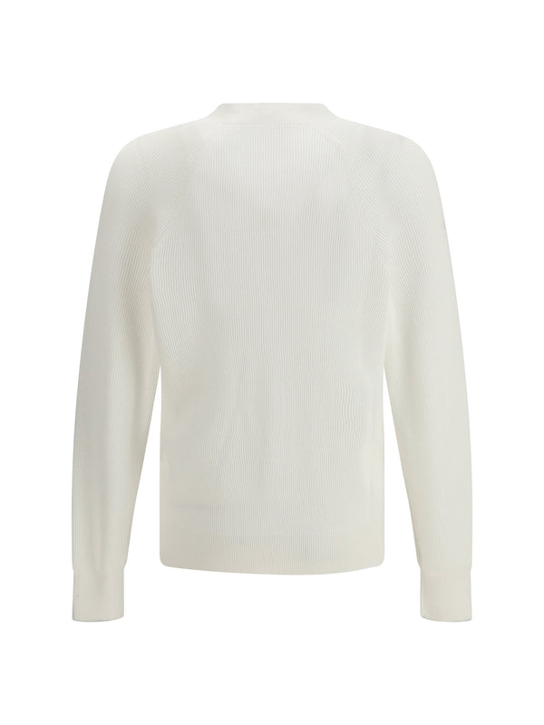Cardigan Ribbed Cotton Panama/mist