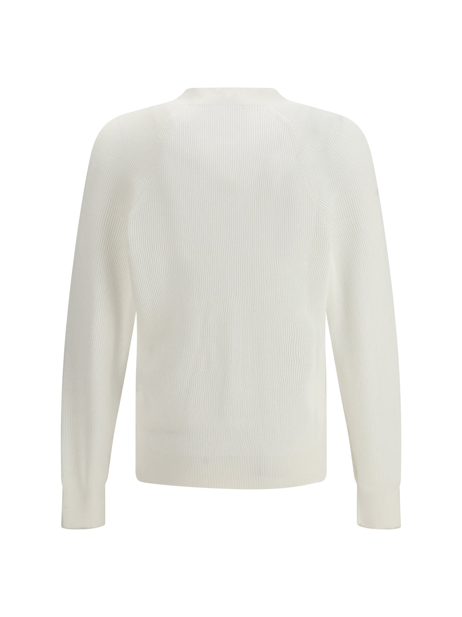Cardigan Ribbed Cotton Panama/mist